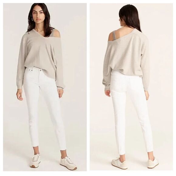 J. Crew 8” toothpick ankle Jean in white denim. Size 28. - Picture 1 of 13